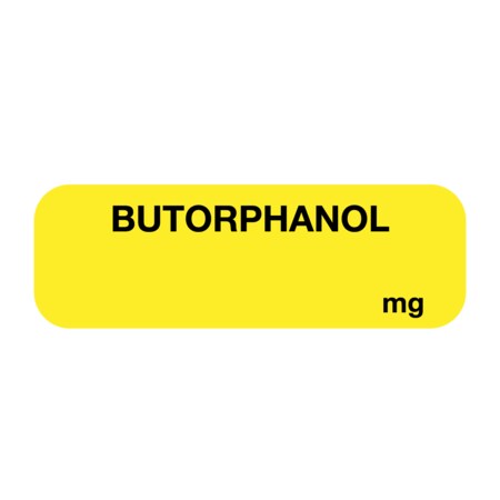 Nevs Label, Butorphanol mg 1/2" x 1-1/2" Yellow w/Black SANTW-0236